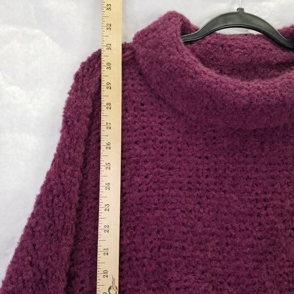 Free People She's All That Alpaca Sweater M Purple Oversized Chunky Open Knit - Picture 11 of 14